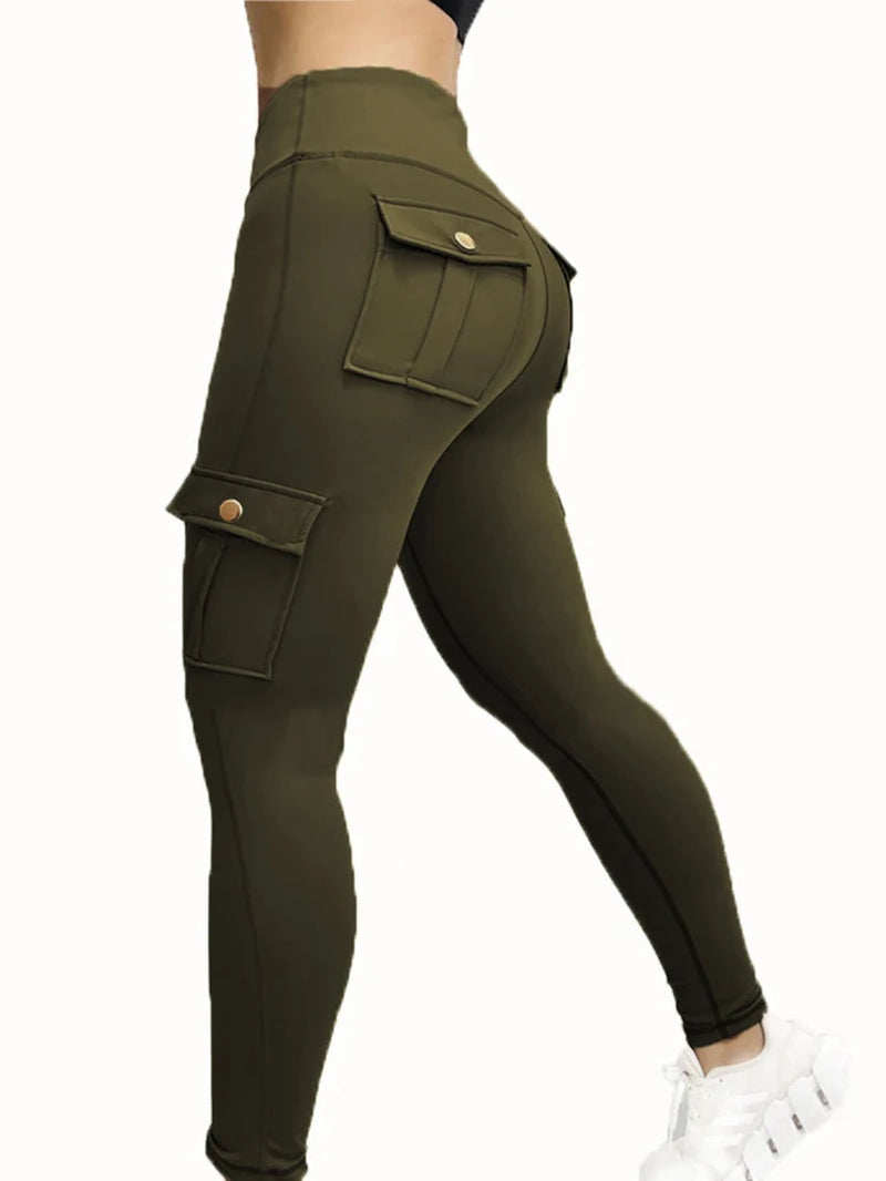 1/2/3 Pcs Seamless Yoga Cargo Leggings with Pocket Women Fashion Hip Lifting Sport Pants High Waist Fitness Elastic Slim Tight